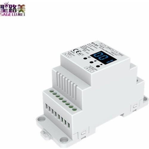 Best selling 2020 1CH*2A AC DMX512 Dimmer S1-D1 DIN rail AC100-240V 480W Triac DMX Dimmer, 110V 220V DMX 512 LED controller