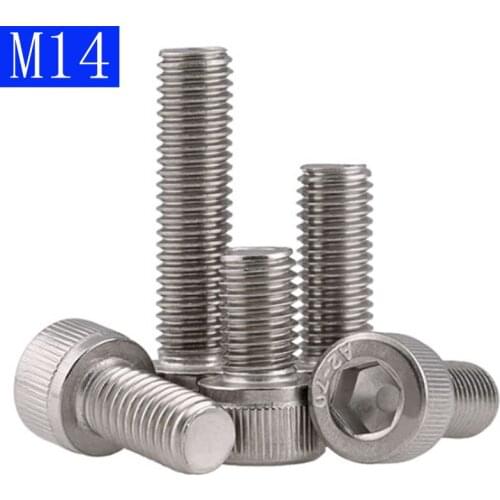 M14 - 2 14mm 304 Stainless Steel SOCKET HEAD Caps Screws Allen Hex Socket Cap Head DIN 912 A2 / 70 , 2 Coarse