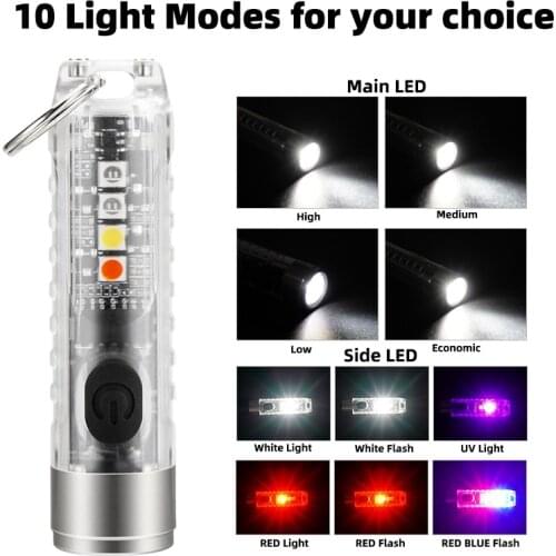 Mini Emergency Car Flashlight USB Rechargeable Portable Warning Night Lights Red Flash Roadside LED Light For Camping & Car