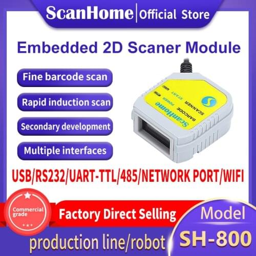 ScanHome Barcode Scanner Module 1D/2D QR PDF417 Data Matrix Scanner Module Scanner Engine with TTL RS232 and USB SH-800