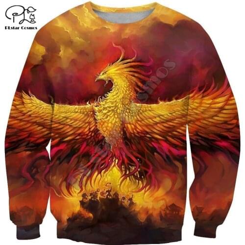 PLstar Cosmos Phoenix Tattoo 3D All Over Printed Hoodies Sweatshirts Zip Hooded For Men And Women Casual Streetwear Style-A11
