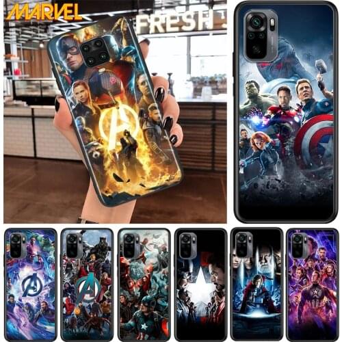 Marvel Avengers hero for Xiaomi Redmi Note 10 10S 9 9T 9S 9Pro Max 8T 8Pro 8 7 6 5 Pro 5A 4X 4 Soft Black Phone Case