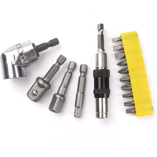High Quality 10pc Screwdriver Bits Set 1pc Hex Magnetic Quick Change Locking Bit Holder 3pc Impact Socket Adapter Set