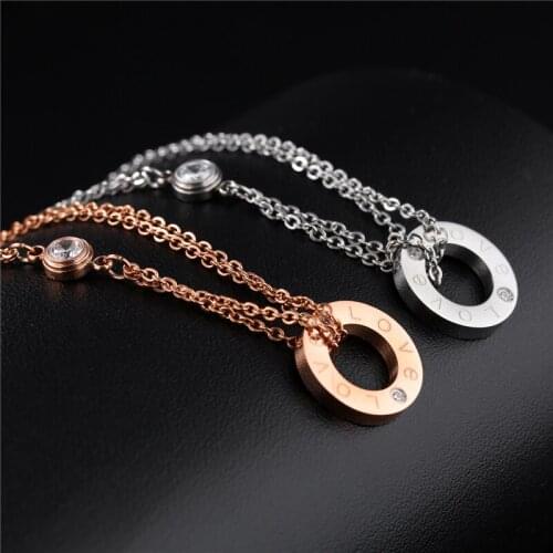 Mori series LOVE girl titanium steel necklace net red temperament ins pendant