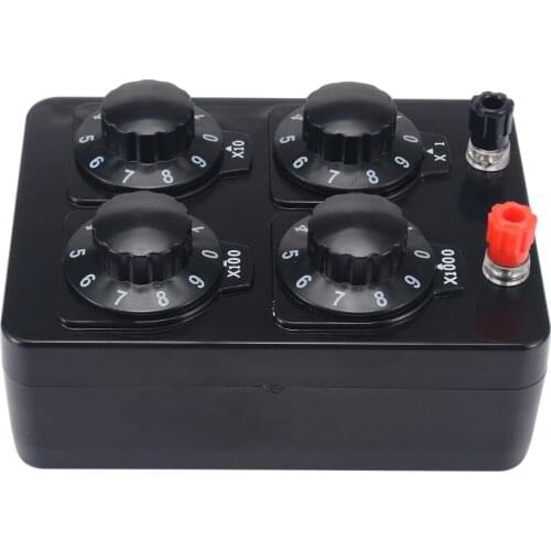 0-9999 ohm Plastic Resistance Box Black Variable Decade Resistor Resistance Box For Physical Electricity Teaching Instrument