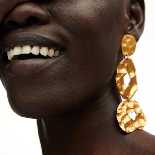 PPG&PGG 2018 New Design ZA Punk Metal Dangle Earrings High Quality Bohemian Statement Vintage Long Earrings For Women Jewelry