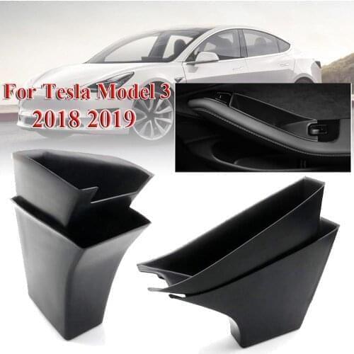Car Handle Pocket Door Side Pallets Armrest Container Storage Box Organizer Compatible with Tesla Model 3 Easy To Install