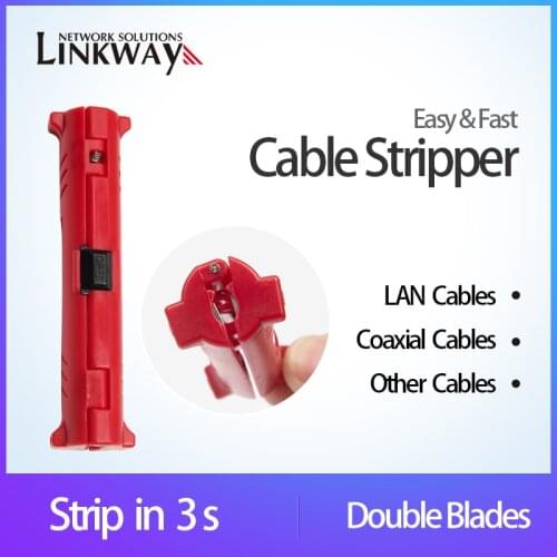 Network Ethernet Coaxial Cable Stripper Insulation Jacket Electrical Wires Stripping Tool Plier Blades On Both Ends