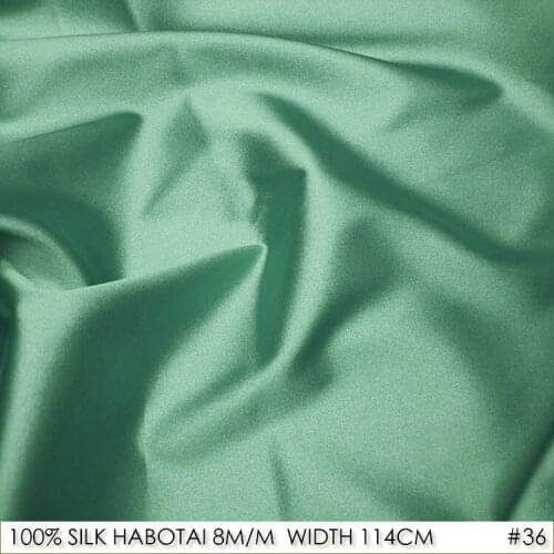 SILK HABOTAI 114cm width 8momme/100% Pure Silk 3d Fabric Flowers Eco-Friendly Fabric Manufacturer Wholesale Sea Green NO 36
