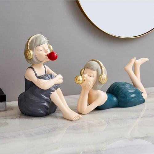 Nordic Modern Creative Bubble Girl Figurine Key Storage Tray Light Luxury Home Accessories New House Gift Room Decoration Maison