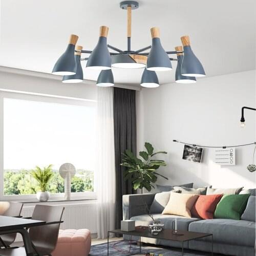 Modern macaron chandelier living room lamp bedroom lamp office lamp childrens room simple style chandelier