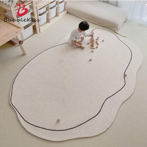 Bubble Kiss Thick Carpet For Living Room Morandi Lines Cashmere Floor Mats Nordic Home Bedroom Decor Kids Bed Room Soft Rugs