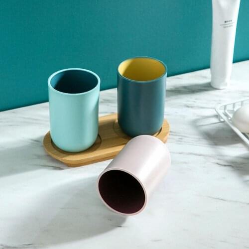 1PC Toothbrush Holder Cup Home Bathroom Accessories Brush Holder Simple Design Multifunction PP Material Washing Tooth Cups