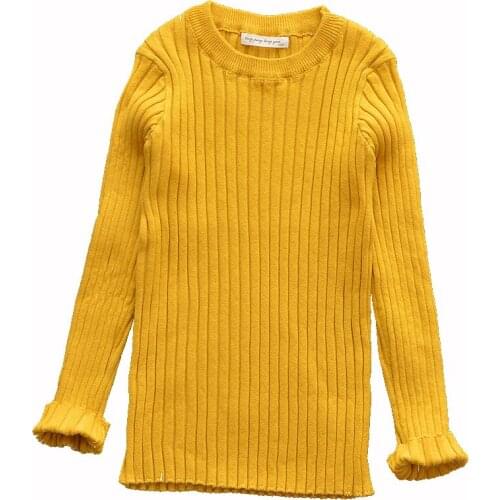 Spring Boys&Girls Sweaters Solid Candy Color Boys Clothes New Knitted Baby Girls Ribbed Sweater Kids Clothing Girls Pullover