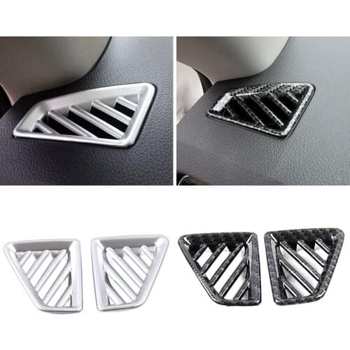 For Skoda Kodiaq 2016-2020 Inner Part Refit Dashboard Air Conditioner AC Outlet Vent Cover Frame Trim Silver Carbon Fiber Color