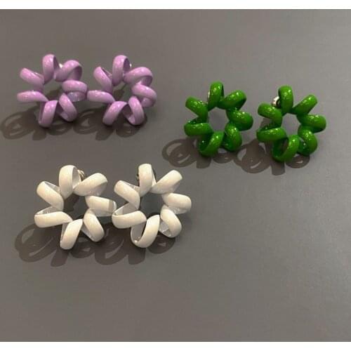 Timeless Wonder Sweet Candy Color Swirl Stud Earrings for Women Kpop Gothic Boho Designer Stunning Ins Fancy Egirl Date Mix 7433