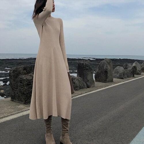 Winter Women Maxi Dress Harajuku Sweater Dresses Womens Fashion Knit Long Dresses