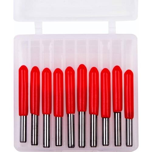 10pcs 60 Degree Carbide PCB Engraving Bits 0.1mm V-shape CNC Router Bit Durable Woodworking Milling Cutter