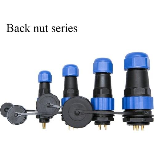 10pcs/lot SP13 IP68 waterproof male plug & female socket 1/2/3/4/5/6/7/9 pin panel Mount wire cable connector aviation plug