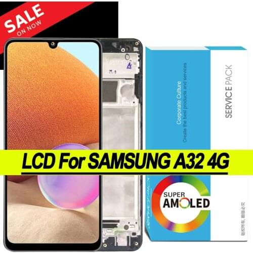 100% Original AMOLED Display For Samsung Galaxy A32 4G A325 A325F SM-A325M SM-A325F/DS LCD Touch Screen Digitizer Assembly