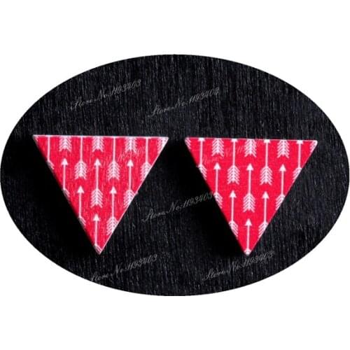 15 x 17mm Arrow Triangle Wood Laser Cut Cabochon beads to make DIY Rings, Earrings, Brooch, Necklace pendant