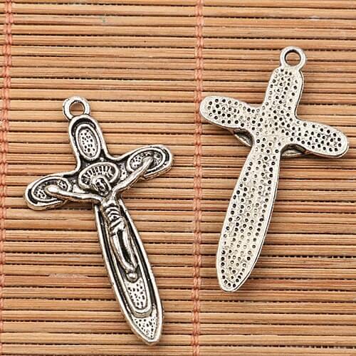 16pcs Tibetan silver tone crucifix design charms EF2571