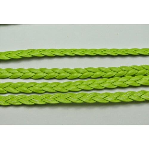 32.8 Feet Green Flat Braided Leatherette String Jewelry Cord Flat Woven 5X1mm