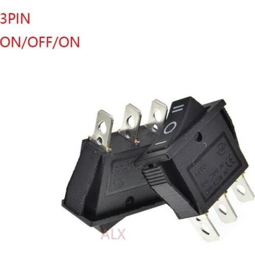 5PCS 3PIN SPDT black Push Button rocker Switch ON/OFF/ON 3 Position power switches 15A/250V 20A/125V 3 PIN TOGGLE SWITCH