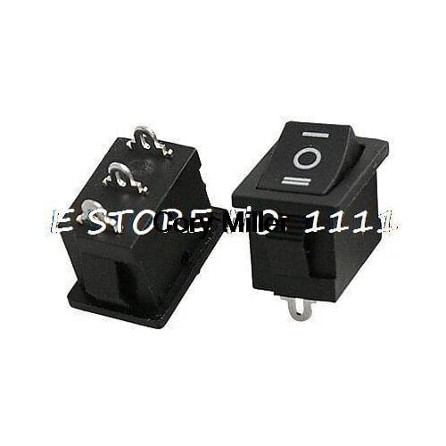 AC 6A/250V 10A/125V SPDT On/Off/On 3 Position Rocker Switch Black 18x13mm