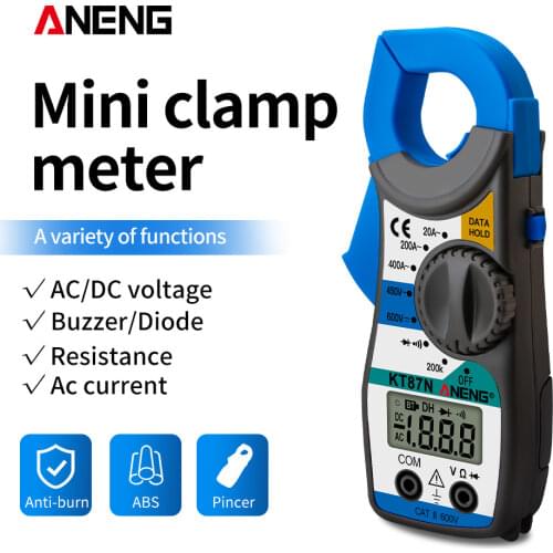 ANENG KT87N Mini Digital Clamp Meters AC/DC Voltage AC Current 600v True RMS Multimeter Capacitance Electrical Megger Tester