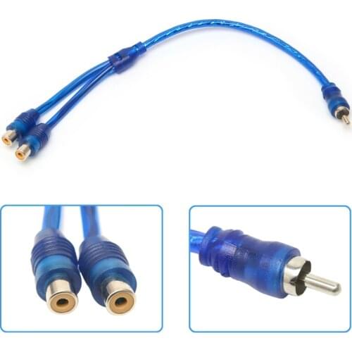 Car MP3 Audio RCA 1 Male to 2 Female Y Splitter Cable Adapter Cord U90C