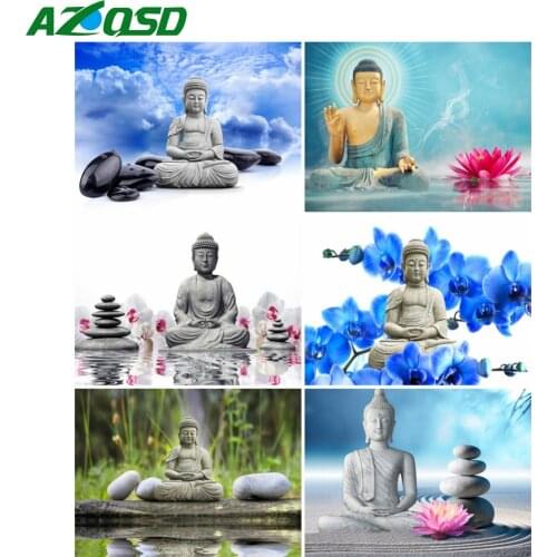 AZQSD Diamond Painting Religion Buddha Cross Stitch Kits 5D Full Drill Diamond Embroidery Icons Art Home Decorations Gift