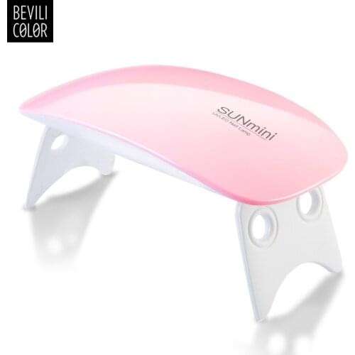 BEVILI COLOR SUNmini UV Nail Lamp LED Light Portable Mini UV LED Nail Dryer For Gel Varnish Mouse Shape Travel Nails Art Tools