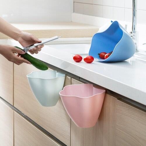 Flower Cupboard /Hanging Organizer Kitchen Wastebaskets Hanging Trash Waste Cans Baskets Office Garbage Bowls Containers