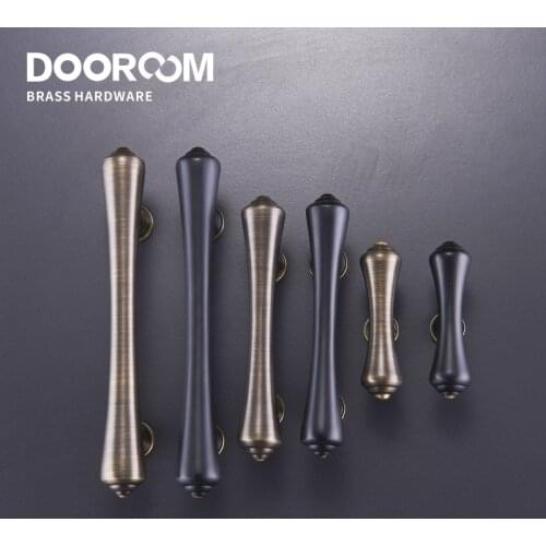Dooroom Brass Furniture Handles Pastoral Cupboard Wardrobe Dresser Cabinet Drawer Shoe Box Mediterranean Black Pulls Knobs