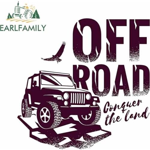 EARLFAMILY 13cm x 12.9cm For Off Road Conquer The Land Car Stickers Car Door Stickers Decal Waterproof Vinyl Material Decor