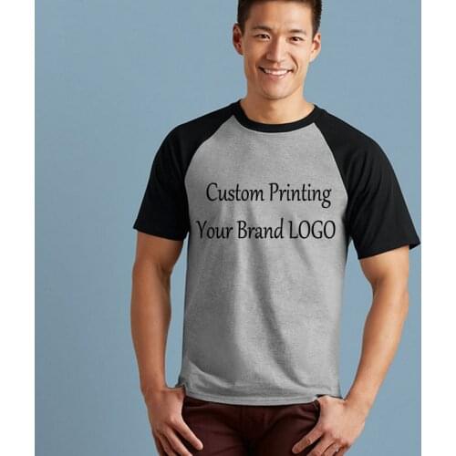 GILDAN Colour-matched cotton T-shirt Adult Solid Short Sleeve Slim Fit T Shirt Men Tees Normal US Size Shirts Custom Your LOGO