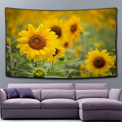 Tapestry Sunflowers Letter Various Pattern Printed Wall Hangings Living Room Bedroom Home Decor Polyester
