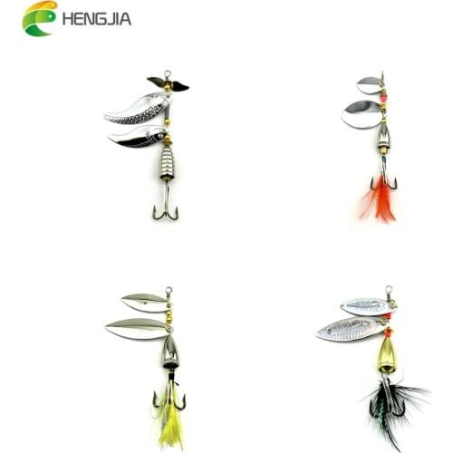 HENGJIA 10.5g/11g/14.6g/16.3g hard metal trolling spinnerbaits wobbler pike carp trout catfish spoons sequins pesca