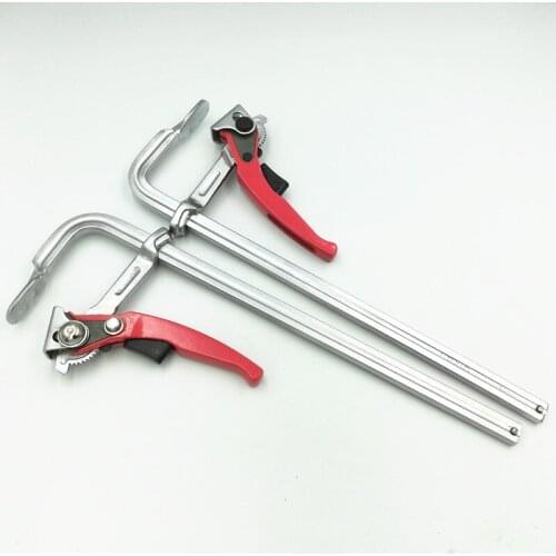 HS Tools Heavy Duty Steel Ratcheting F Clamp Bar Quick Release For MFT Guide Rail System Woodworking 300KG Clamping Pressure