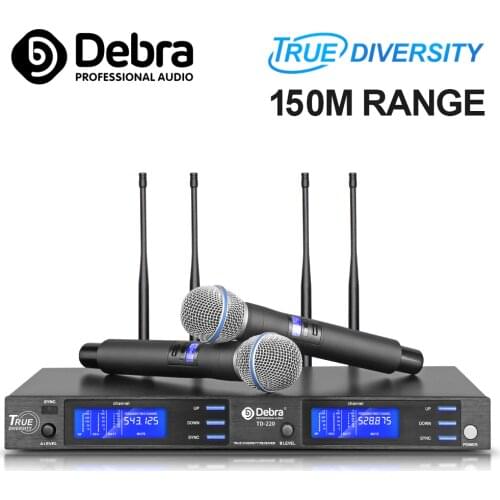 True diversity!!!UR-200 Professional 2channel UHF Wireless handheld Microphones System Automatic Frequency for Stage Church