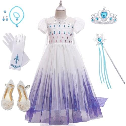 Fancy Cosplay Girls Princess Dress Snowflake Costume For Halloween Christmas Kids Party Dresses Holiday Girls Clothing 07