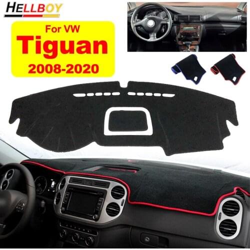 Carpet Car Dashboard Cover Mat For VW Tiguan 2015 2019 2018 2017 2021 2013 MK2 MK1 Windshield Sun Shade Dash Pad Accessories