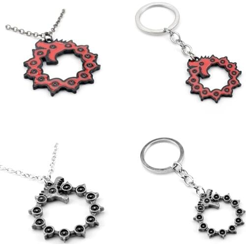 Cool Cosplay Anime The Seven Deadly Sins Meliodas Tattoos Dragon Enamel Metal Pendant Necklaces For Men/Women Kids Jewelry Gift