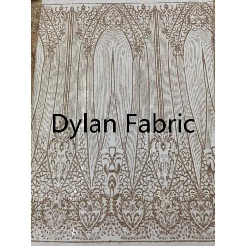 African sequins large bubble beads lace fabric 2021 French tulle lace fabric handmade bead embroidery mesh wedding dress