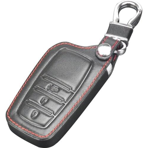 Kutery Leather Key Case Cover For Toyota Highlander Camry Crown 3Buttons Remote Car Key Protector