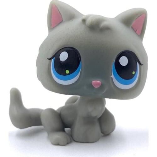 LPS CAT Rare original pet shop toys cat #66 light grey Baby Kitty cute animal Kitten for kids collection