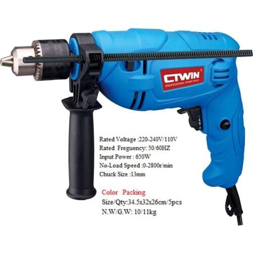 New 13mm 650W Impact Drill Multifunctional Drill Two Hand Suit Household Mini Electric Tools