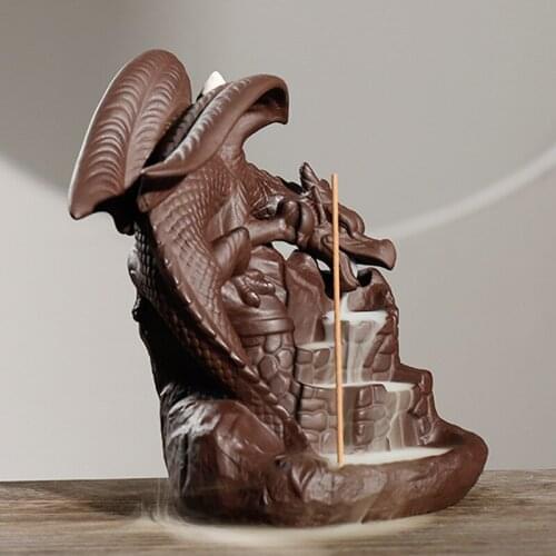 New Style Clay Backflow Incense Holder Creative Northern Europe Style Pterosaur Bunker Smoke Incense Burner Decoration