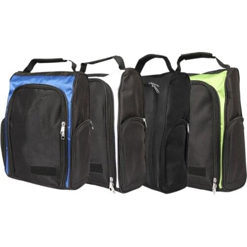 Golf Shoe Bag Zippered Golf Shoe Carrier Bag with Side Pockets for Golf Balls